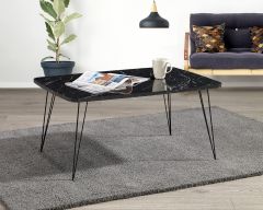 Black Marble Patterned Coffee Table - Black COFFEE TABLES