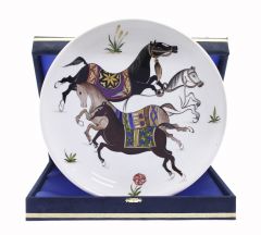 Porcelain Authentic Horse Design Plate - 30x30 - Colorful Plates