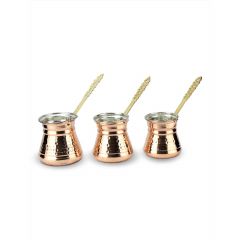 Triple Copper Coffee Pot Set 3-4-5 Cups - 10x10 - Copper Kettle