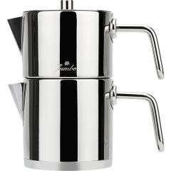 Jumbo Metalix Midi Full Metal Teapot - 14x22 - Silver Teapots, Stainless Steel Teapots