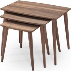 3-Piece 4 Legs Walnut Nesting Tables