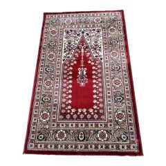 Esma Home Carpet Prayer Rug Thick Soft Surface Prayer Rug 80 x 125 cm Bordo - 125x80 - Colorful Throw Rugs, Cotton Throw Rugs