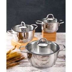 6-Piece Mini Cookware Set - Stainless Steel Soup Pot & Multi-Pot