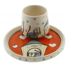 Dog Decorated Cup - 14x14 - Colorful Coffee Cups