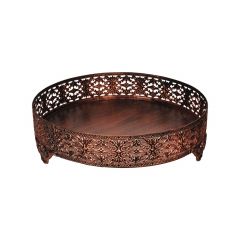 Decorative Tray Black Copper Patina - 27x27 - Copper Trays