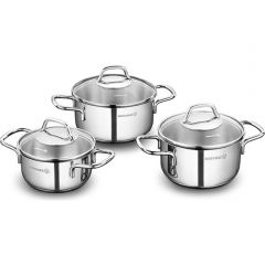 3 Piece Stainless Steel Non-Stick Cookware Set