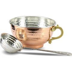 Copper Bowl and Copper Ladle - 16x12 - Copper Utensils & Kitchen Gadgets
