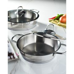 4 Piece Cookware Set Metal Handle Satin Ring