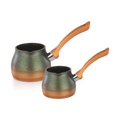 Fireproof Non-Stick 2 Coffee Pot Set - 13x23 - Green KETTLES