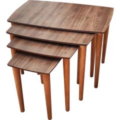 4-Piece 4 Legs Wood Nesting Tables