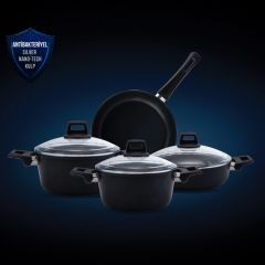 7 Piece Cookware Set with Antibacterial Handle