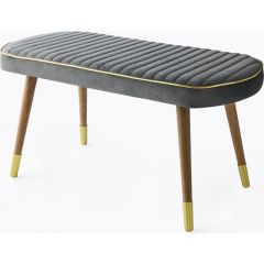 Modern Gray Seat Bench with Gold Gilding
