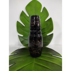 Colored Glass Jug 2 Pieces Copper Core(1.2liter) - 12x12 - Black Bottles