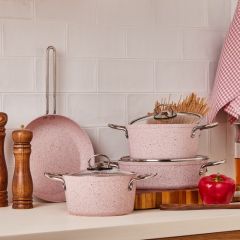 7 Piece Pink Cookware Set