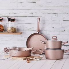 7 Piece Pink Granite Cookware Set