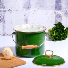 Enamel 18 cm. - 4 lt. - 14x14 - Green SERVING TOOLS