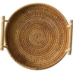 Rattan Serving Tray - 22x22 - Brown Serving Sets, Other Serving Sets