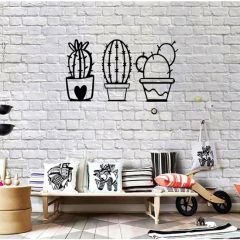 Wood Laser Cut Wall Decal Cactus Design