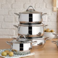 8 Piece Stainless Steel Induction Base Cookware Set