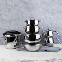 The Chef 14-Piece Stainless Steel Cookware Set