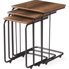 3-Piece Nesting Table Set with Wheels