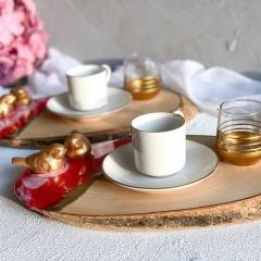 Coffee Set - 26x12 - Brown Serving Sets, Wood Serving Sets