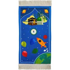 Icma Medium Size Star Trek Lined Blue Kid's Prayer Rug - 90x40 - Blue Throw Rugs