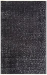 Turkish Rug - Unique Anatolian Hand Knotted Vintage Look Rug - 240x154 - Black Living Room Rugs