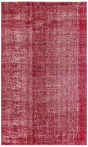 Turkish Rug - Unique Hand Knotted Vintage Look Rug - 230x139 - Red Living Room Rugs