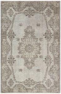 Turkish Rug - Unique Anatolian Hand Knotted Vintage Rug - 260x173 - Beige Living Room Rugs