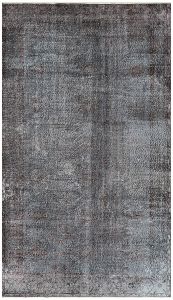 Turkish Rug - Dark Grey Color Vintage Look Rug - 284x167 - Grey Living Room Rugs