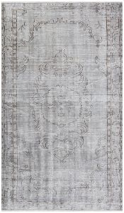 Turkish Rug - Medallion Vintage Hand Knotted Rug - 250x150 - Grey Living Room Rugs