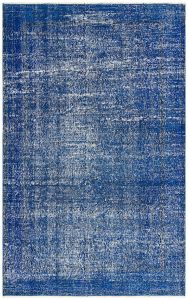 Turkish Rug - Anatolian Hand Knotted Vintage Rug - 227x144 - Blue Living Room Rugs