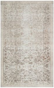 Turkish Rug - Anatolian Hand Knotted Floral Design Vintage Rug - 278x171 - Beige Living Room Rugs