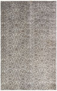 Turkish Rug - Hand Knotted Turkish Wool Vintage Look Rug - 274x178 - Beige Living Room Rugs, Wool Living Room Rugs | Loftry