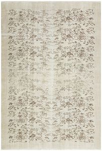 Turkish Rug - Anatolian Hand Knotted Vintage Rug - 268x182 - Beige Living Room Rugs