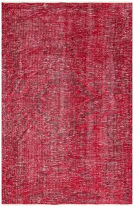 Turkish Rug - Anatolian Hand Knotted Floral Design Vintage Rug - 229x155 - Red Living Room Rugs, Wool Living Room Rugs | Loftry