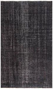 Turkish Rug - Hand Knotted Turkish Wool Vintage Look Rug - 241x147 - Black Living Room Rugs, Wool Living Room Rugs | Loftry