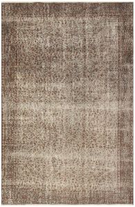 Turkish Rug - Anatolian Hand Knotted Vintage Rug - 252x160 - Brown Living Room Rugs, Wool Living Room Rugs | Loftry