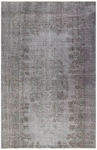 Turkish Rug - Unique Anatolian Hand Knotted Vintage Rug - 251x166 - Grey Living Room Rugs, Wool Living Room Rugs | Loftry