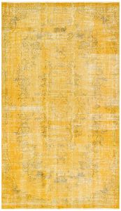 Turkish Rug - Anatolian Hand Knotted Vintage Look Rug - 265x155 - Yellow Living Room Rugs, Wool Living Room Rugs | Loftry