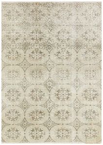 Turkish Rug - Anatolian Hand Knotted Vintage Rug - 197x140 - Beige Living Room Rugs, Wool Living Room Rugs | Loftry