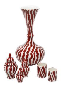 Red Line Decor Set - 33x33 - Red Vases & Jars
