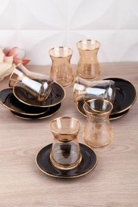 Black Plate Honey Luster Tea Set