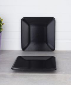 Acar Matte Black Square Cake Plate