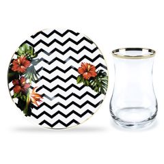 Black and White Zigzag Tea Set