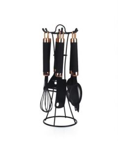 6 Pieces Kitchen Set With Hanger Black Copper
