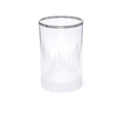 Silver Straight Line Coffee Side Glass