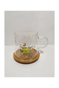 Figured Glass Mug Melon