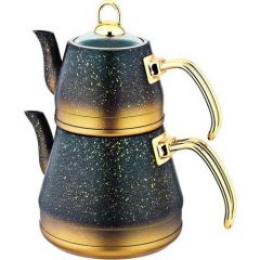 OMS 4 Pieces Granite L Size Teapot with Glass Cover